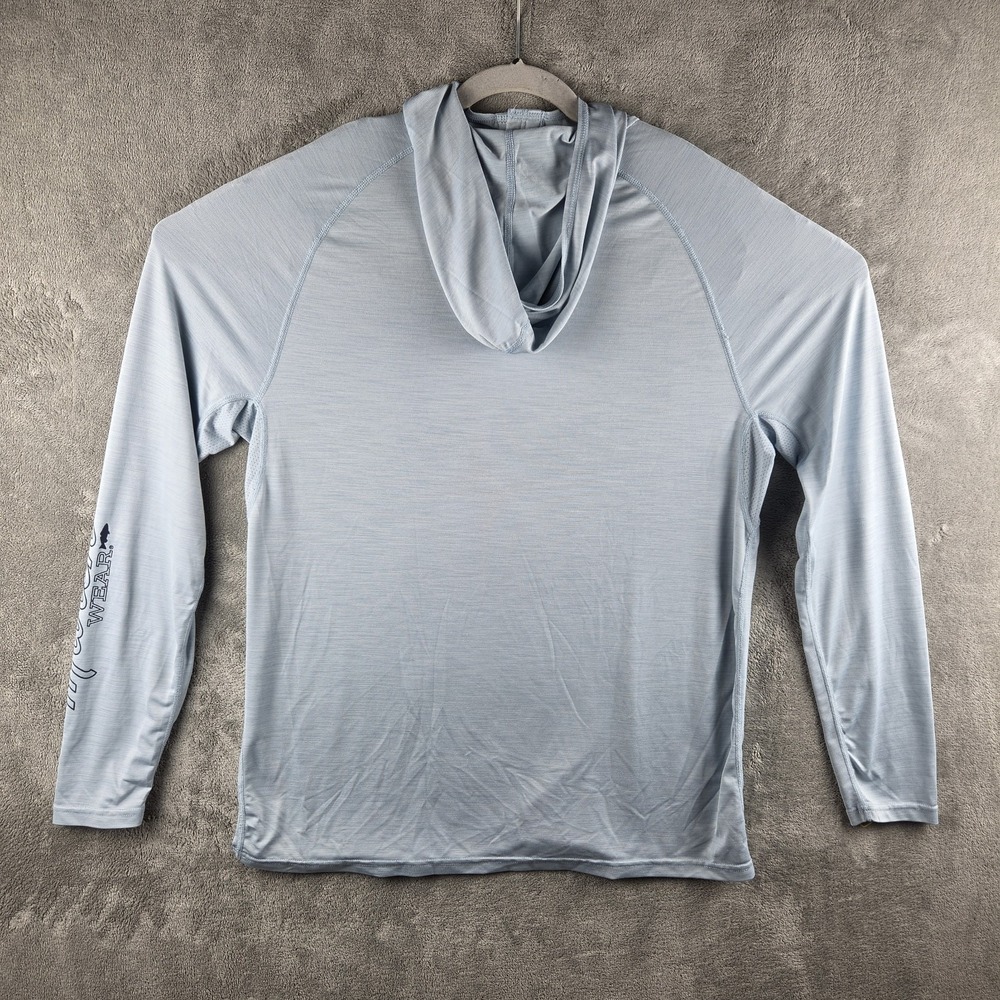 Marsh Wear Henley Hoodie Mens M Blue Lightweight Fishing Performance Pullover - Picture 2 of 11
